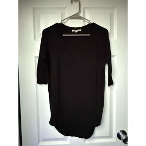 Express OneEleven XS Oversized Basic Black Short Sleeve Oversized Blouse